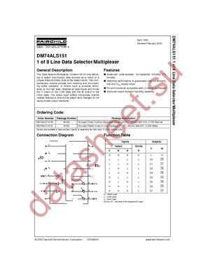 DM74ALS151N datasheet  